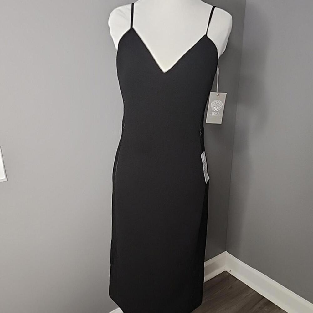 Vince Camuto Sleek Black Midi Dress